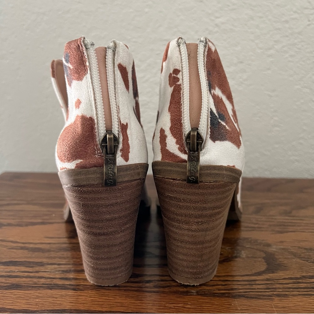 Arider Girl Cow Print Heeled Boots Size 8 - Picture 4 of 10